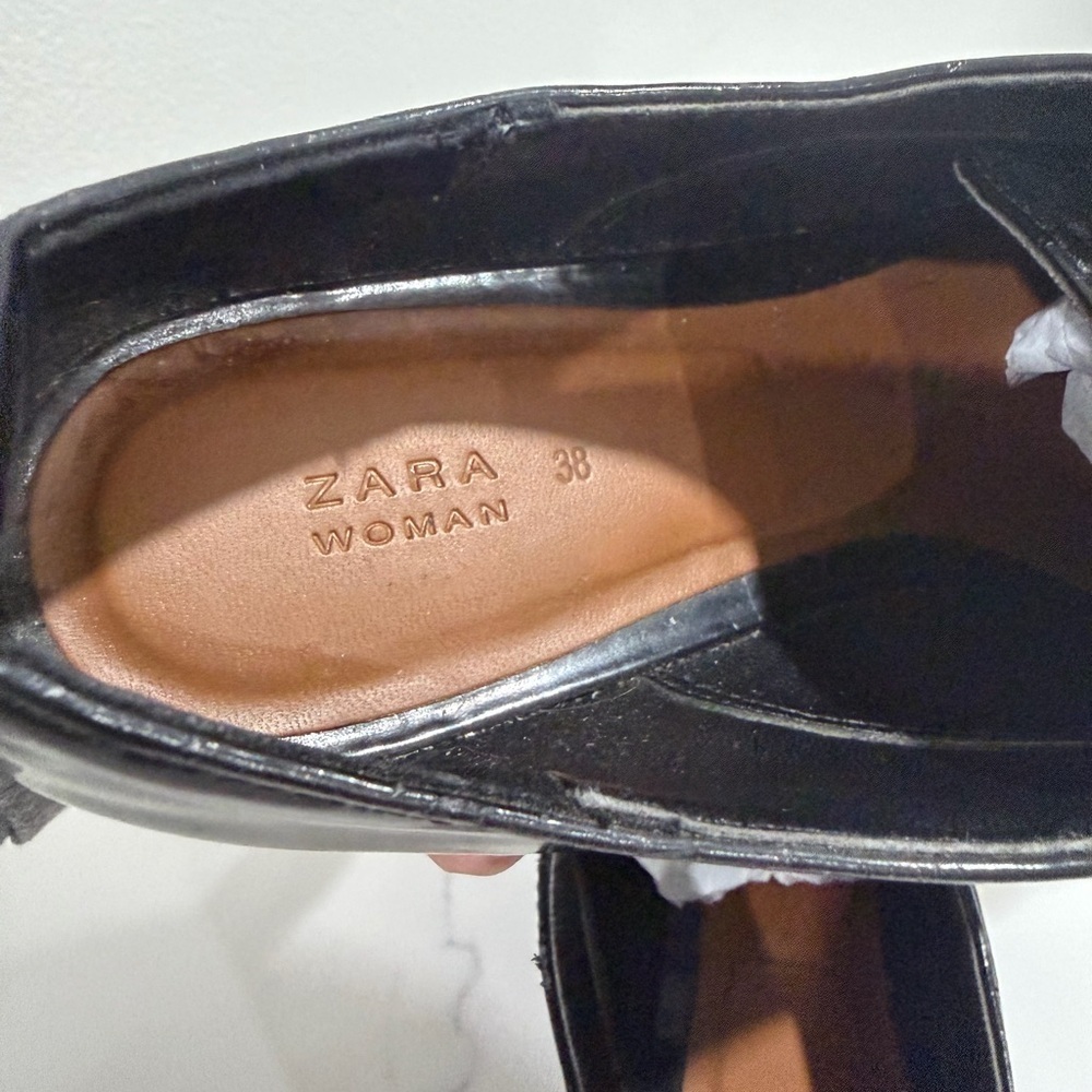 Zara Size 38 Black Leather Shoes - Picture 11 of 12